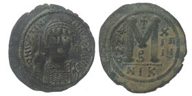 Justinian I. 527-565. AE follis 
Cyzicus mint. 22,63 gr. 39mm.