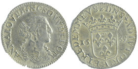 FRANCE. Dombes. Anna Maria Luisa d'Orléans (1627-1693).
Luigino or 1/12 Écu (1665-A). Trevoux.
Draped bust right.
Crowned coat-of-arms.
Cammarano ...