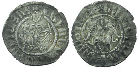 ARMENIA, Cilician Armenia. Royal. Levon I. 1198-1219. AR Tram 
Levon seated facing on throne decorated with lions, holding cross and lis, with feet r...