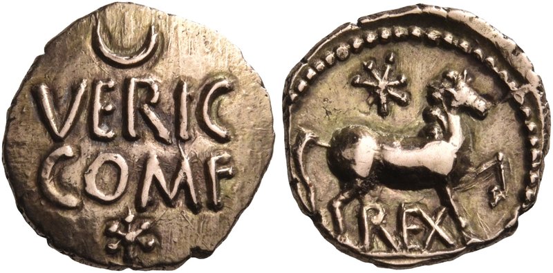 CELTIC BRITAIN, Atrebates & Regni. Verica, 10-40. Quarter Stater (Gold, 12 mm, 1...