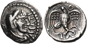 CELTIC, Britain. Trinovantes & Catuvellauni. Epaticcus, circa AD 35-43. Unit (Silver, 12.5 mm, 1.18 g, 8 h). EPATI Male head to right, wearing lion's ...