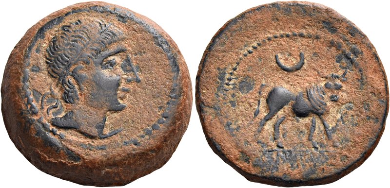 SPAIN. Castulo. Early 2nd century BC. Half unit (Bronze, 25 mm, 16.76 g, 12 h). ...