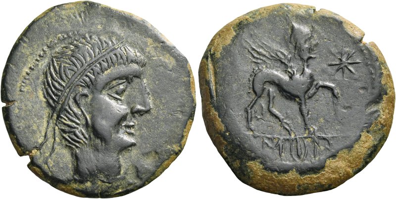 SPAIN. Castulo. Mid 1st century BC. Unit (Bronze, 28 mm, 14.55 g). Diademed male...