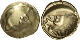 CELTIC, Central Europe. Boii. First half of the 1st century BC. Stater (Gold, 17 mm, 6.71 g), 'Muscheltyp', minted in the general area of west and sou...