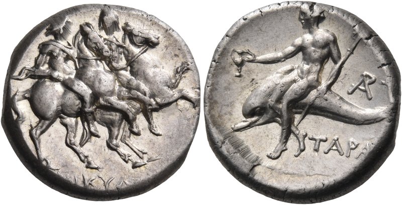 CALABRIA. Tarentum. Circa 272-240 BC. Didrachm or nomos (Silver, 19 mm, 6.61 g, ...