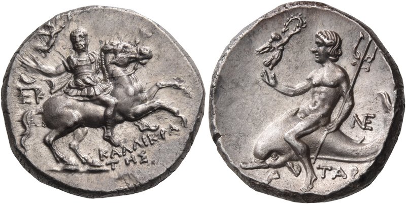 CALABRIA. Tarentum. Circa 240-228 BC. Didrachm or nomos (Silver, 20 mm, 6.54 g, ...
