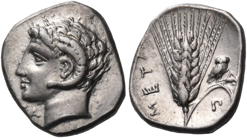 LUCANIA. Metapontum. 325-275 BC. Diobol (Silver, 12 mm, 1.34 g, 6 h), Sa.... Hea...