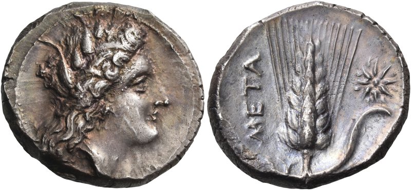 LUCANIA. Metapontum. Circa 330-290 BC. Didrachm or nomos (Silver, 21 mm, 7.89 g,...