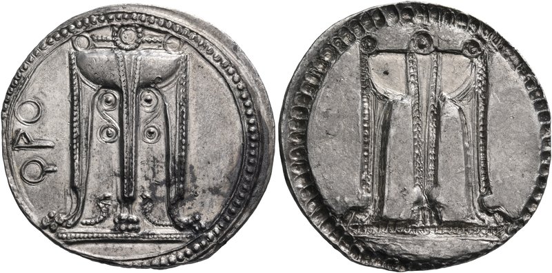 BRUTTIUM. Kroton. Circa 530-500 BC. Nomos (Silver, 27 mm, 8.20 g, 12 h), circa 5...