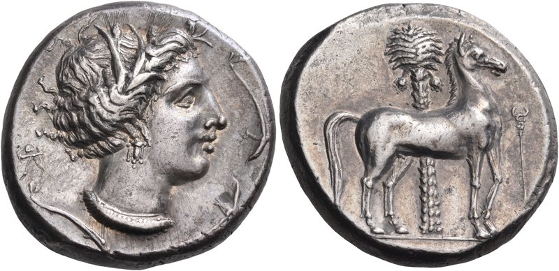 SICILY. Entella. Punic issues, circa 345/38-320/15 BC. Tetradrachm (Silver, 25.5...