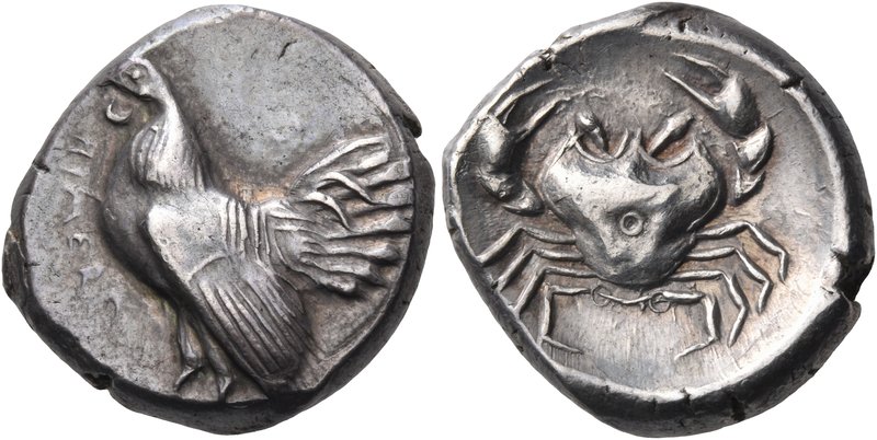 SICILY. Himera. Circa 480-470 BC. Didrachm (Silver, 18.5 mm, 8.59 g, 6 h). ΗΙΜΕR...