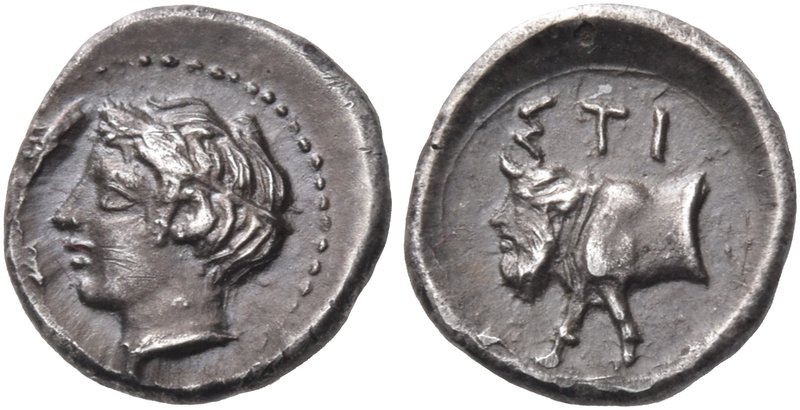 SICILY. Stiela. Circa 415-400 BC. Hemilitron (Silver, 9.5 mm, 0.75 g, 4 h). Head...