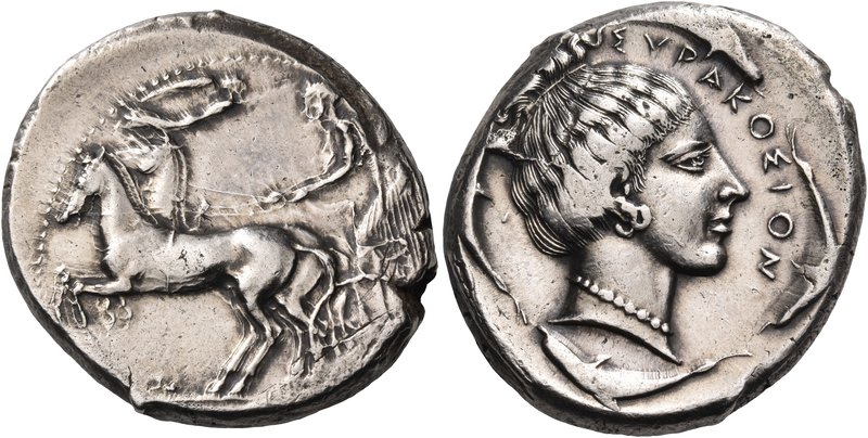 SICILY. Syracuse. Second Democracy, Circa 466-405 BC. Tetradrachm (Silver, 26 mm...