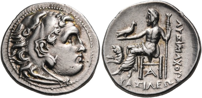 KINGS OF THRACE. Lysimachos, 305-281 BC. Drachm (Silver, 18 mm, 4.28 g, 1 h), wi...