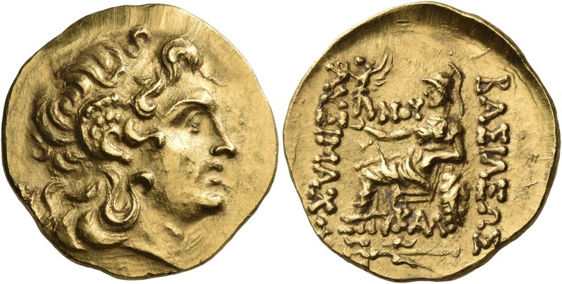 KINGS OF THRACE. Lysimachos, 305-281 BC. Stater (Gold, 21 mm, 8.44 g, 12 h), str...