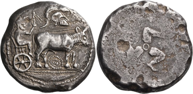 THRACO-MACEDONIAN TRIBES, Derrones. Circa 480-465 BC. Dodekadrachm (Silver, 36 m...