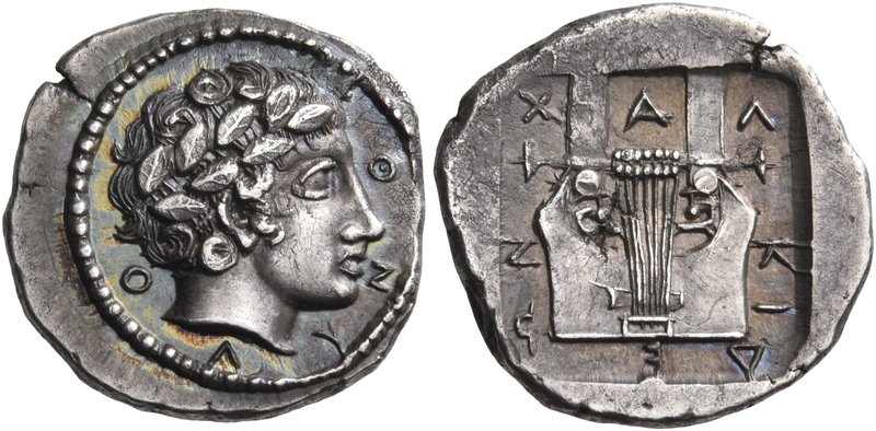 MACEDON, Chalkidian League. Circa 421-420 BC. Tetrobol (Silver, 16 mm, 2.38 g, 1...