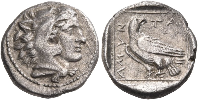 KINGS OF MACEDON. Amyntas III, 393-370/69 BC. Triobol (Silver, 13 mm, 1.79 g, 4 ...