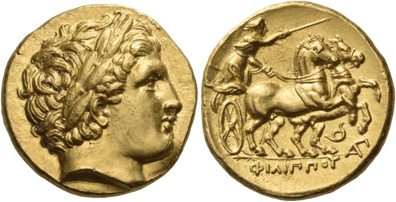 KINGS OF MACEDON. Philip II, 359-336 BC. Stater (Gold, 14 mm, 8.63 g, 11 h), str...