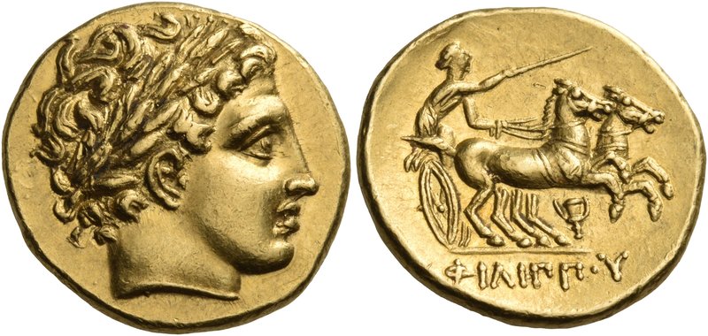 KINGS OF MACEDON. Philip II, 359-336 BC. Stater (Gold, 19 mm, 8.63 g, 4 h), stru...