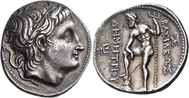 KINGS OF MACEDON. Demetrios I Poliorketes, 306-283 BC. Tetradrachm (Silver, 30 mm, 17.23 g), Amphipolis, c. 289-288. Diademed head of Demetrios to rig...