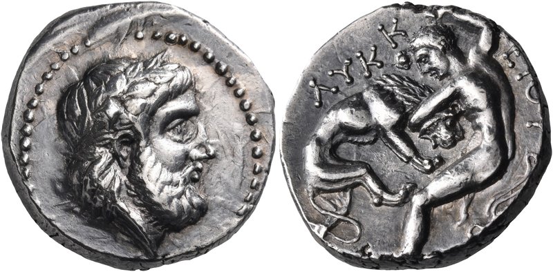 KINGS OF PAEONIA. Lykkeios, Circa 359-335 BC. Tetradrachm (Silver, 22.5 mm, 12.7...
