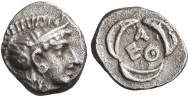 ATTICA. Athens. Circa 393-355 BC. Tritetartemorion (Silver, 8.5 mm, 0.51 g, 9 h). Head of Athena with profile eye to right, wearing crested Attic helm...