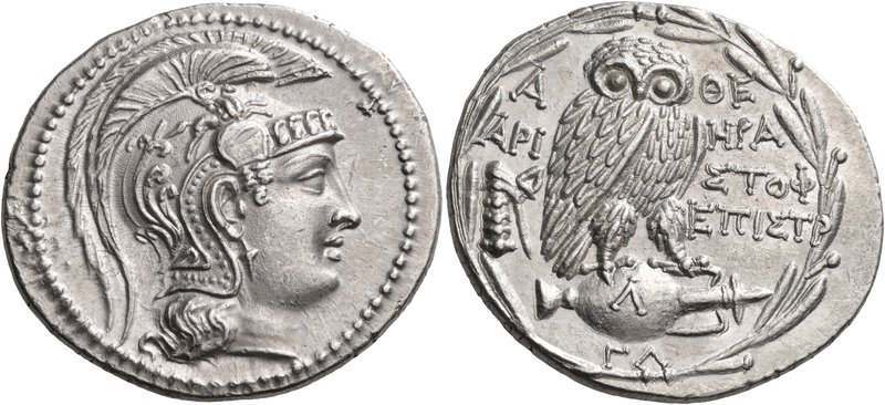 ATTICA. Athens. 136/5 BC. Tetradrachm (Silver, 32 mm, 16.92 g, 12 h), New style,...