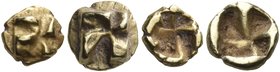 IONIA. Uncertain mint. Circa 625-600 BC. 1/24 Stater (Electrum, 6.5 mm, 0.59 g), Phokaic standard. Raised clockwise swastika pattern. Rev. Quadriparti...