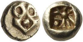 IONIA. Uncertain mint. Circa 625-600 BC. One twenty-fourth stater (Electrum, 6 mm, 0.59 g), Milesian standard. Floral design resembling palmette or fl...