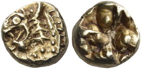 IONIA. Uncertain mint. Circa 600-550 BC. One twenty-fourth stater (Electrum, 6.5 mm, 0.59 g), Lydo-Milesian standard, Miletos (?). Lion's head with op...