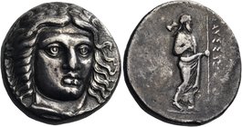 SATRAPS OF CARIA. Maussolos, circa 377/6-353/2 BC. Tetradrachm (Silver, 24 mm, 14.71 g, 12 h), Halikarnassos, after c. 367. Laureate head of Apollo, t...