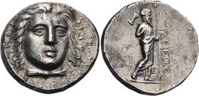 SATRAPS OF CARIA. Hidrieus, circa 351/0-344/3 BC. Tetradrachm (Silver, 25 mm, 15.15 g, 12 h), Halikarnassos. Head of Apollo facing, turned slightly to...