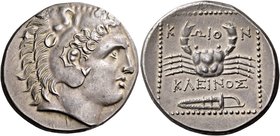 ISLANDS OFF CARIA, Kos. Circa 285-258 BC. Tetradrachm (Silver, 27 mm, 15.21 g, 12 h), Kleinos. Head of Herakles to right, wearing lion's skin headdres...