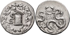 LYDIA. Thyateira. Eumenes III (Aristonikos), pretender to the throne of Pergamon, 133-130 BC. Cistophoric Tetradrachm (Silver, 26 mm, 12.33 g), Β = ye...