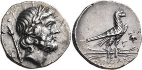 LYCIA. Oinoanda. Circa 200 BC. Stater (Silver, 21 mm, 8.12 g, 12 h). Laureate head of Zeus right; behind his neck, scepter and B. Rev. OINOAN-ΔEΩN Eag...