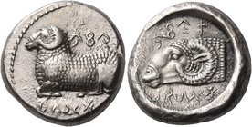 CYPRUS. Salamis. Gorgos II, circa 450-440/30 BC. Stater (Silver, 20 mm, 11.18 g, 10 h). &#67610;&#67597;&#67623;&#67598; &#67625;-&#67637;&#67600;&#67...