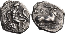 CYPRUS. Salamis. Evagoras I, circa 411-374 BC. Tetrobol (Silver, 16 mm, 3.04 g, 3 h). &#67622;&#67597;&#67634;&#67588;&#67585; ('e-u-wa-ko-ro', in Cyp...
