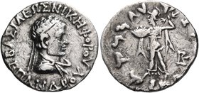 BAKTRIA, Indo-Greek Kingdom. Epander Nikephoros, circa 80/75 BC. Drachm (Silver, 18 mm, 1.92 g, 12 h). BAΣIΛEΩΣ NIKHΦOPOY EΠANΔPOY Diademed and draped...
