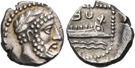 PHOENICIA. Arados. Circa 380-351/0 BC. Obol (Silver, 9.5 mm, 0.68 g, 2 h). Laureate and bearded head of Ba'al-Arwad to right. Rev. &#67663;&#67649; ('...
