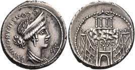 C. Considius Nonianus, 56 BC. Denarius (Silver, 19 mm, 3.89 g, 6 h), Rome. C•CONSIDI NONIANI / S•C Laureate, diademed and draped bust of Venus to righ...