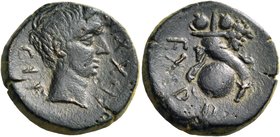 PAPHLAGONIA. Sinope. Augustus, 27 BC - 14 AD. (Bronze, 17 mm, 5.18 g, 12 h), year XXII = 22 = 25/4 BC. C I F AN XXII Bare head of Augustus to right. R...