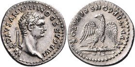 Domitian, 81-96. Denarius (Silver, 20 mm, 3.55 g, 6 h), Rome, 82-83. IMP CAES DOMITIANVS AVG P M Laureate head of Domitian to right. Rev. IVPPITER CON...