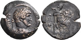 EGYPT. Alexandria. Hadrian, 117-138. Diobol (Bronze, 24.5 mm, 9.17 g, 12 h), dated regnal year Iς = 16 = 131/2. AVT KAI TPAI AΔPIA CЄB Laureate, drape...