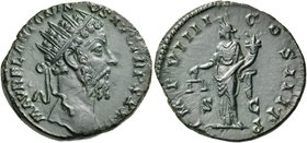 Marcus Aurelius, 161-180. Dupondius (Orichalcum, 25 mm, 8.47 g, 6 h), Rome, 178. M AVREL• ANTONIN-VS AVG TR P XXXII Radiate head of Marcus Aurelius to...