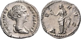 Faustina Junior, Augusta, 147-175. Denarius (Silver, 18 mm, 3.34 g), struck under her father, Antoninus Pius, Rome, 147-150. FAVSTINAE AVG PII AVG F D...