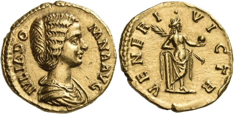 Julia Domna, Augusta, 193-217. Aureus (Gold, 19.5 mm, 7.32 g, 6 h), Rome, 193-19...