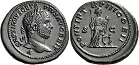 Geta, 209-211. As (Copper, 27.5 mm, 11.28 g, 1 h), Rome, 211. P SEPTIMIVS GETA PIVS AVG BRIT Laureate head of Geta to right. Rev. PONTIF TR P III COS ...