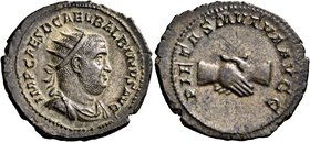 Balbinus, 238. Antoninianus (Silver, 24 mm, 4.45 g, 12 h), Rome. IMP CAES D CAEL BALBINVS AVG Radiate, draped and cuirassed bust of Balbinus to right....