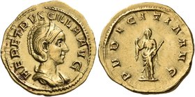 Herennia Etruscilla, Augusta, 249-251. Aureus (Gold, 20.5 mm, 4.78 g, 7 h), struck under Trajan Decius, Rome. HER ETRVSCILLA AVG Diademed and draped b...